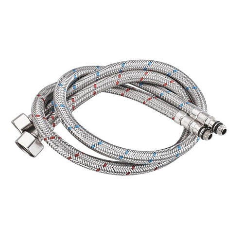 304 stainless steel braided hose hot and cold faucet single-head kitchen basin faucet pointed explosion-proof water inlet pipe