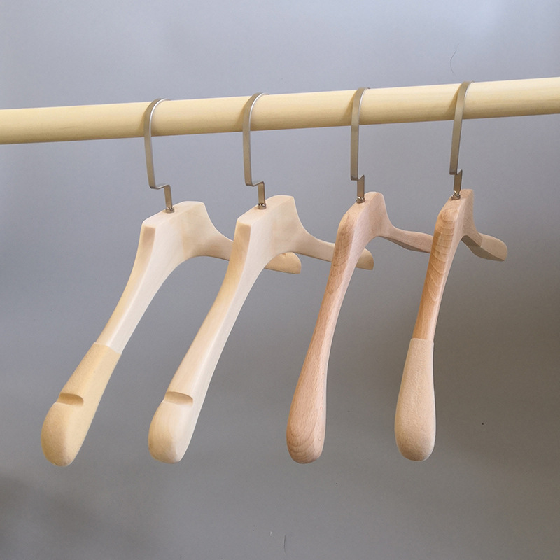 Beech coat hanger couture Women's wear woodiness Clothing support hotel Wedding dress Flocking Clothes hanging household coat hanger Trouser stand wholesale