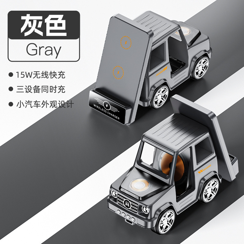 Nuevo dispositivo eléctrico inalámbrico tres en uno transfronterizo de 15W carga rápida adecuado para el soporte de carga del reloj de los auriculares del teléfono móvil de Apple