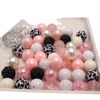 50 20mm beef pink+leopard print sewing acrylic big beads DIY mixed color mixed skewers bead combination