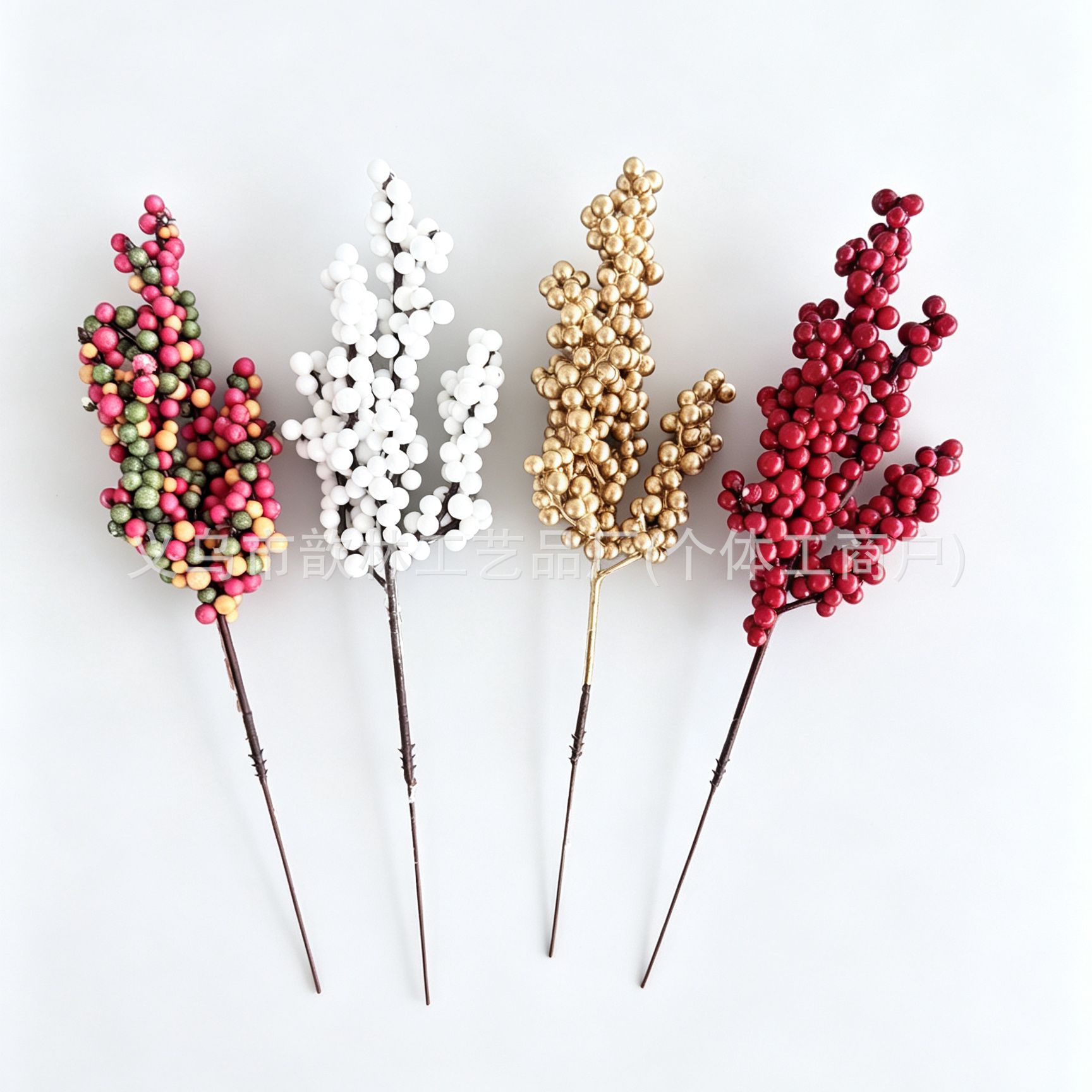 Ramas de Frutos Rojos Artificiales Plástico y PU para Bodas y Decoración del Hogar image 59