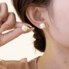 Earrings from pearl, silver 925 sample, silver 1821 sample