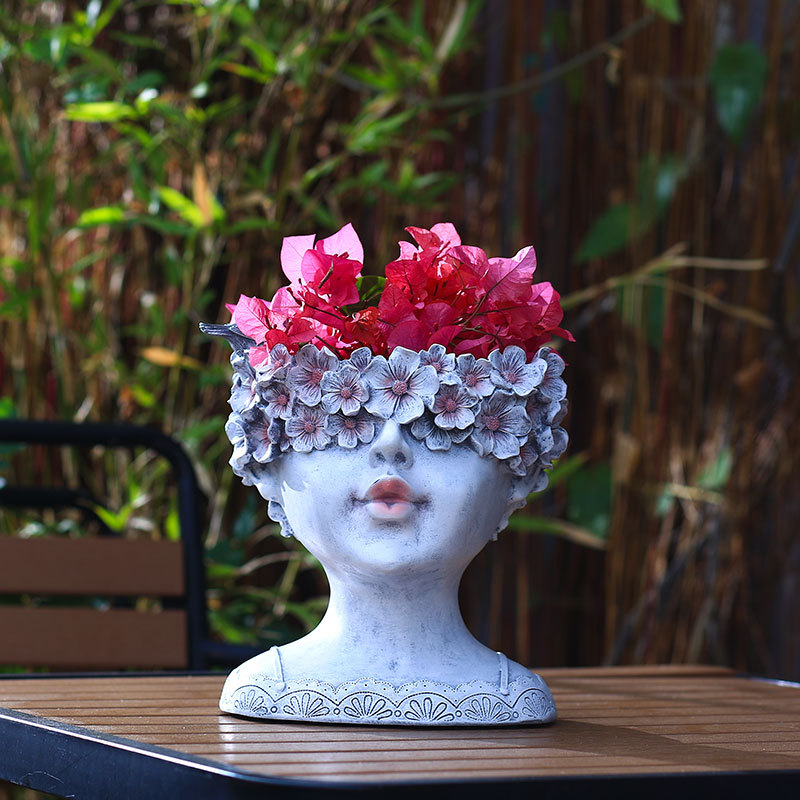 Jardín jardín decoración creativa chica retrato maceta planta maceta decoración del hogar escultura diseño paisaje