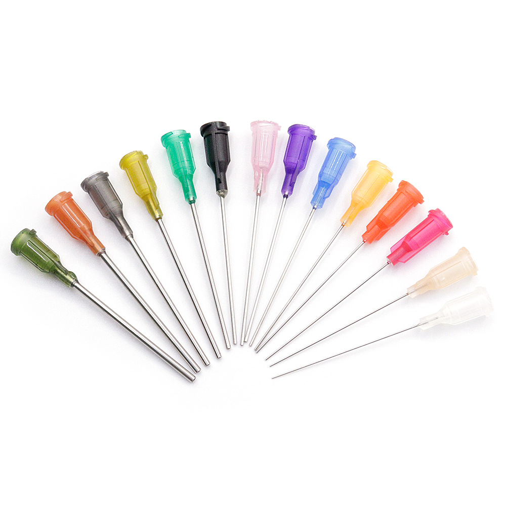 Aguja dispensadora de tornillo de acero inoxidable de 38mm/aguja dispensadora/consumibles dispensadores de pegamento/aguja de medio tornillo de una pulgada