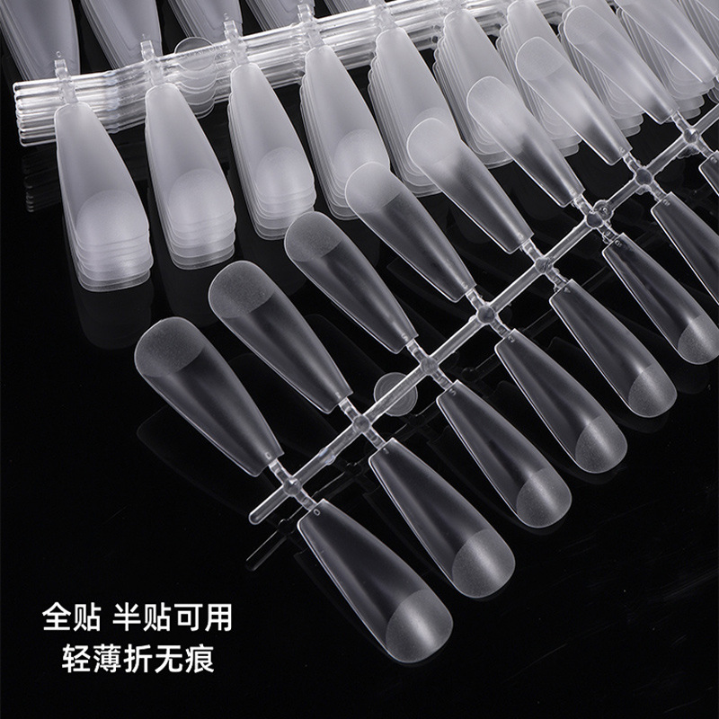 Uñas postizas esmeriladas de 100 unidades - Caja de ampollas, sin costuras, sin necesidad de pulir