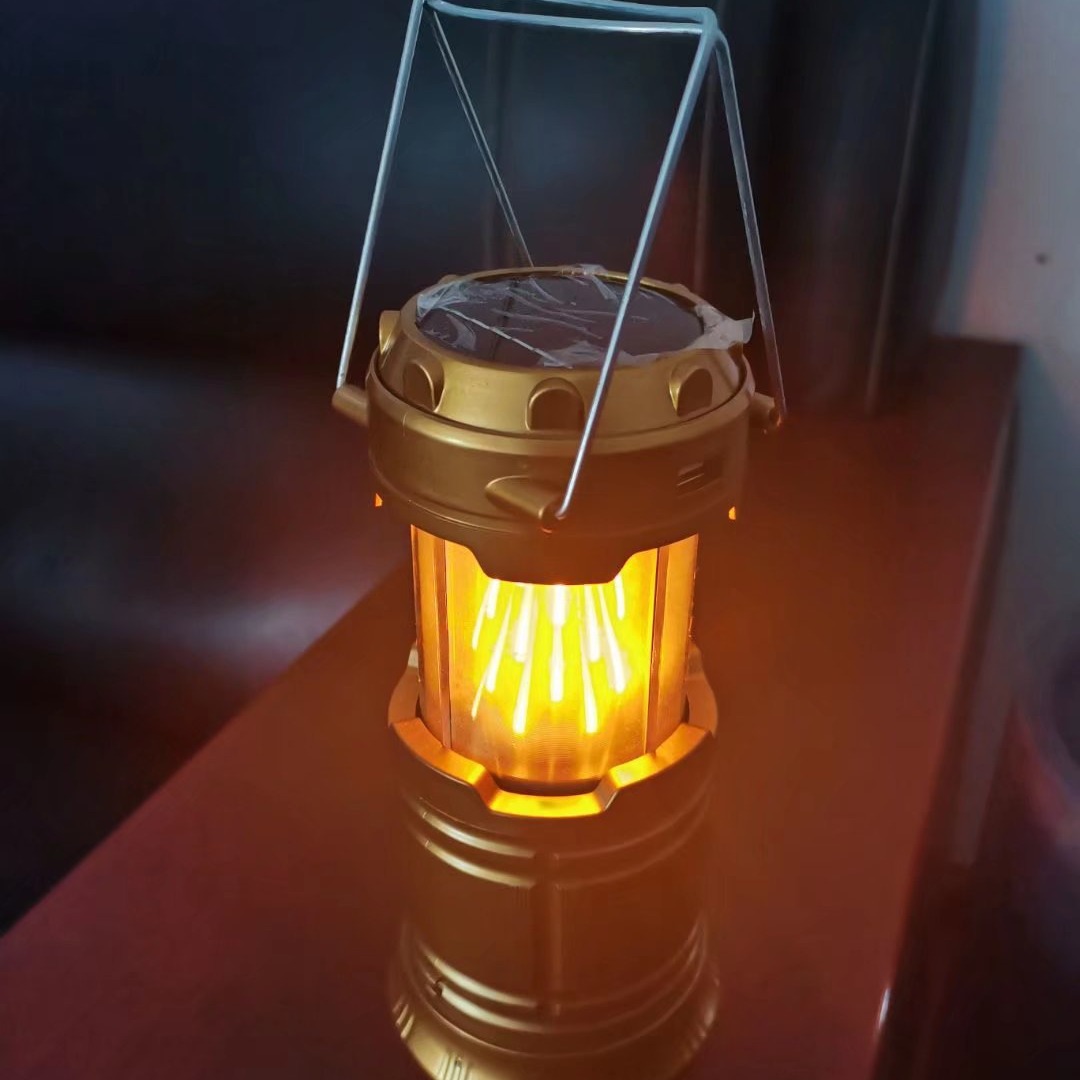 Solar flame lamp USB camping light LED charging emergency expansion…