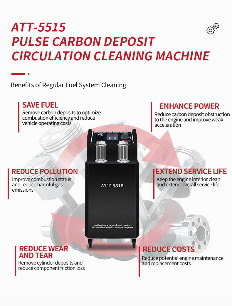 Fuel system cleaning machine, engine carbon deposit removal, three-way catalytic converter pulse cleaning machine, car cleaning equipment that doesn’t require disassembly
