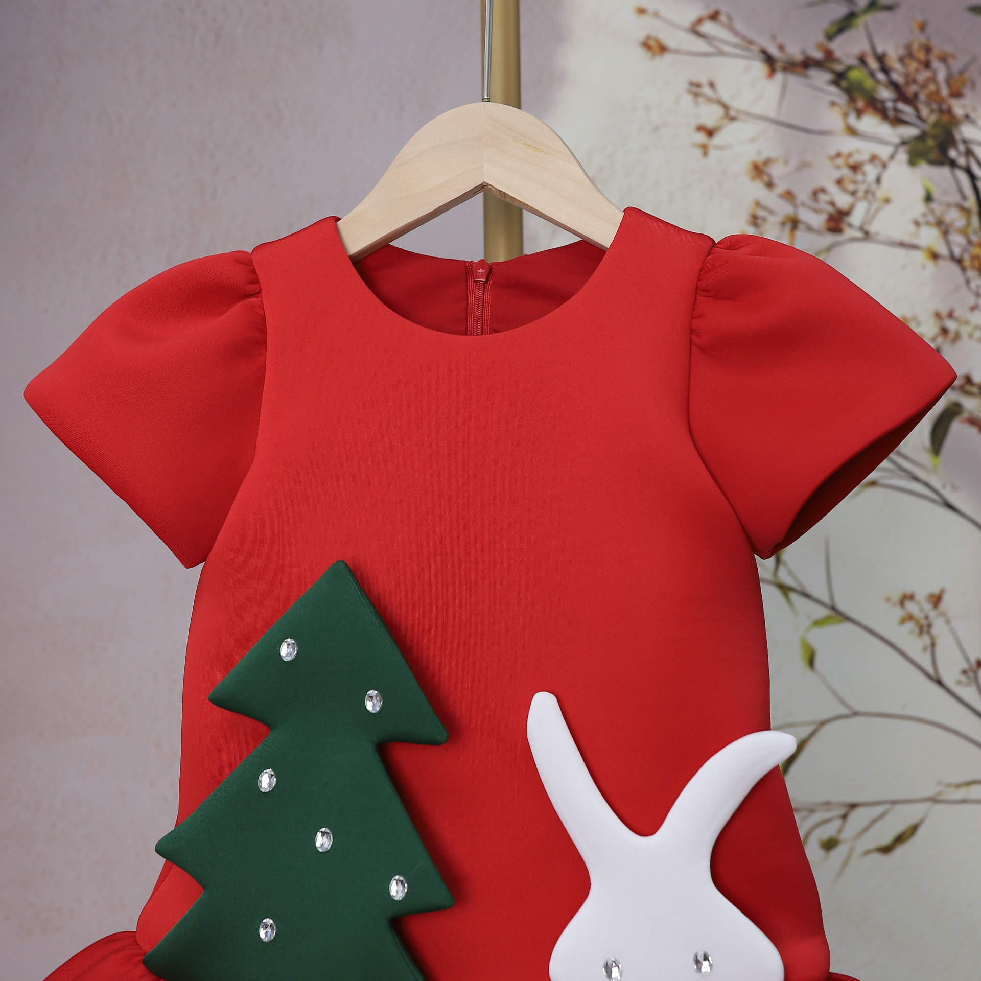 Festliches Weihnachtskleid Für Mädchen Mit Cartoon-print_voghion.com