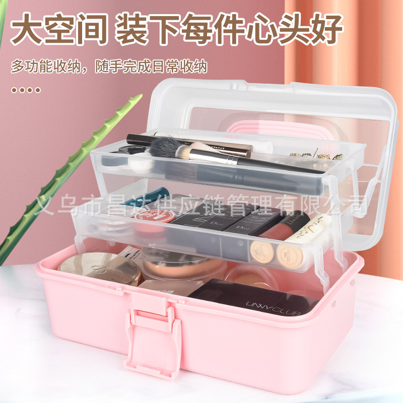卸売り大容量三層収納ボックス薬箱家庭用大容量美術工具化粧品箱緊急収納ボックス|undefined