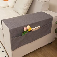INS Sofa Armrest Cover Cloth, Modern Style, Faux Linen Dustproof Cover Towel Set, Universal for Summer, Non-Slip Matching Towel Cover