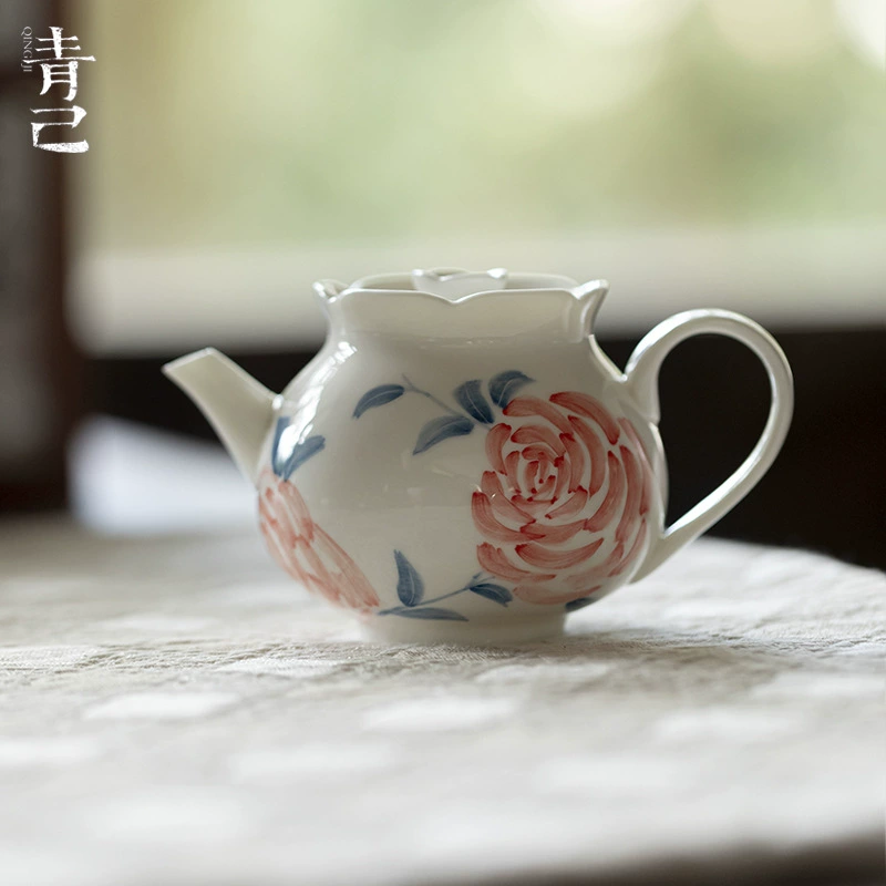 Чайник Qingji, чайный набор для дома, подставка для сигарет, ручная роспись, розы