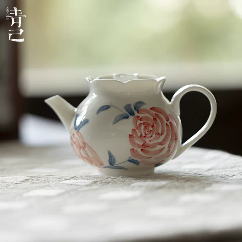 Чайник Qingji, чайный набор для дома, подставка для сигарет, ручная роспись, розы