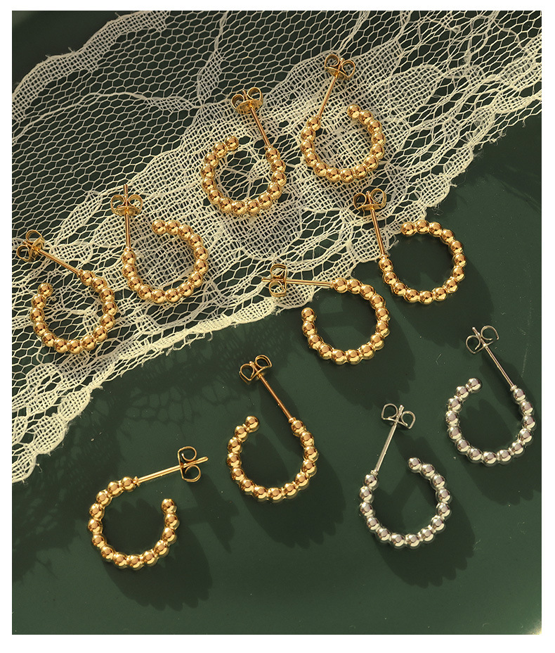 fashion geometric circlr simple titamium steel earrings ear stud