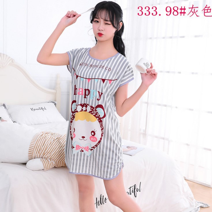 Camisón de verano pijamas de las mujeres de manga corta de dibujos animados lindo camisón Delgado desgaste del hogar Comercio exterior transfronterizo al por mayor