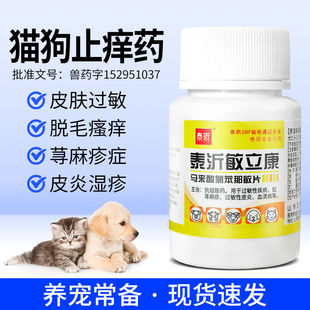Diphenhydramine Maleate Tablets for Pets, Anti-Itch Medicine for Cats and Dogs, Oral Medicine for Skin Diseases, Allergic