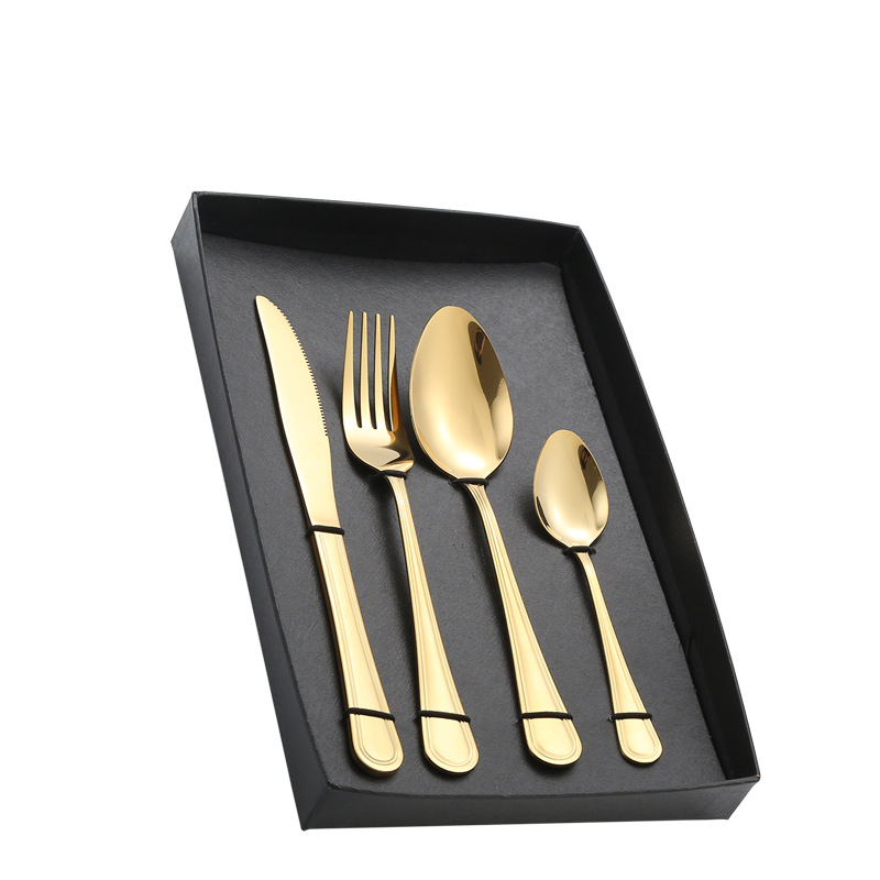 Fuente transfronteriza cubiertos de acero inoxidable cuchillos y tenedores cucharas de doble línea cucharas de té cucharas de té