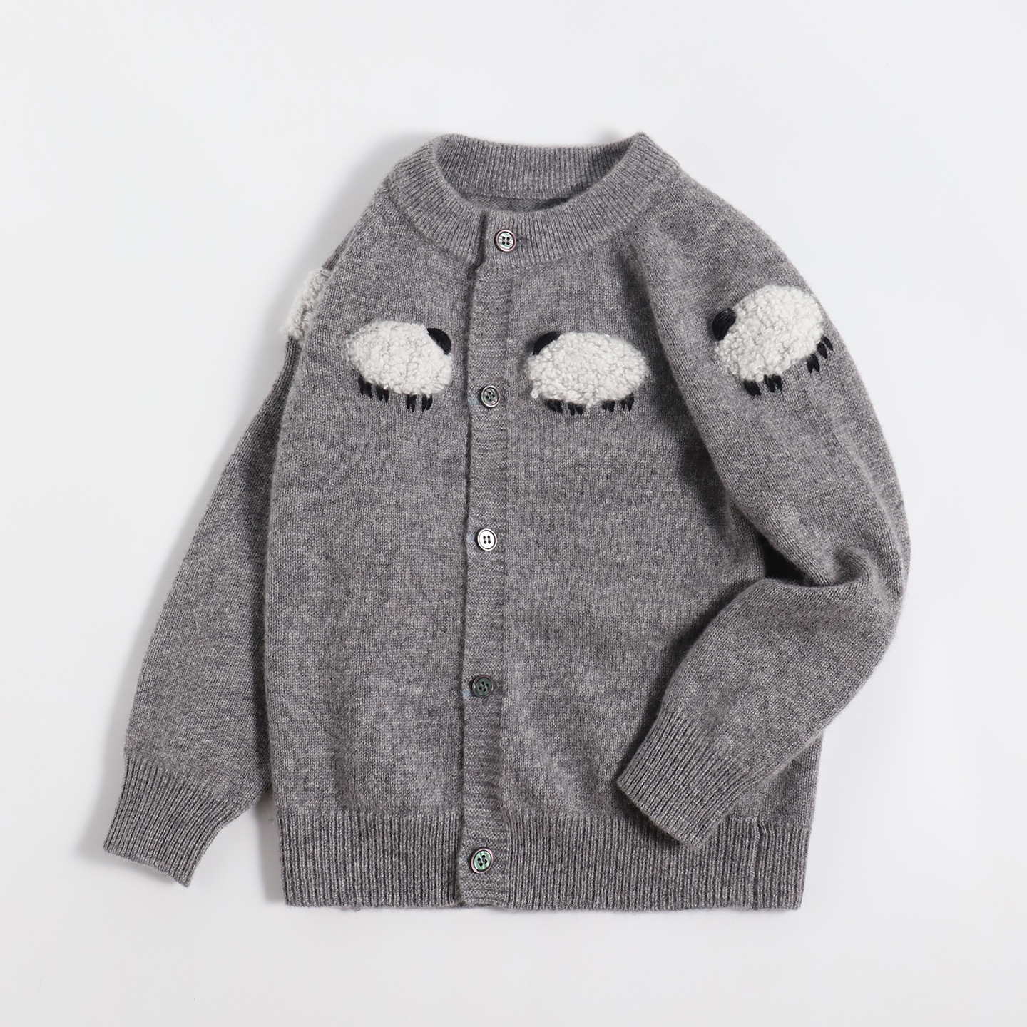 Little Sheep Jumping 2026 Autumn/Winter New Style 100% Pure Cashmere Sweater for Children, Baby, and Toddlers