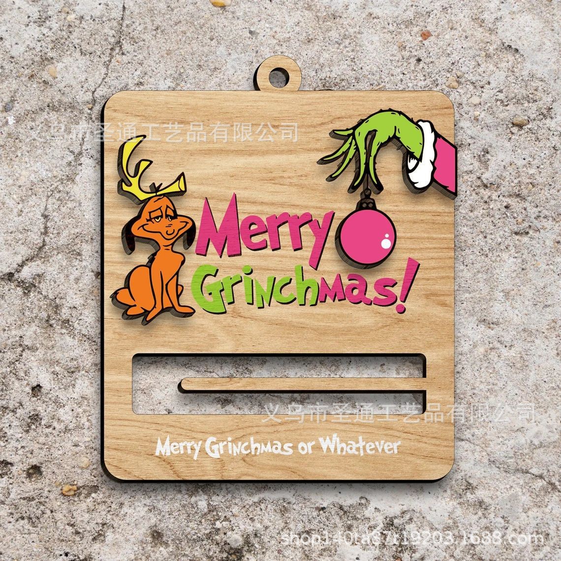Navidad Cartoon Money Holder Ornament Navidad Green su cartera