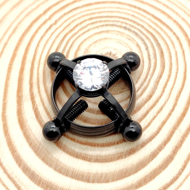 Cross-Border Hot-Selling Non-Perforated Adjustable Stainless Steel Zircon Body Piercing Jewelry Nipple Ring Electroplated Nipple Ring Clip detail image 8