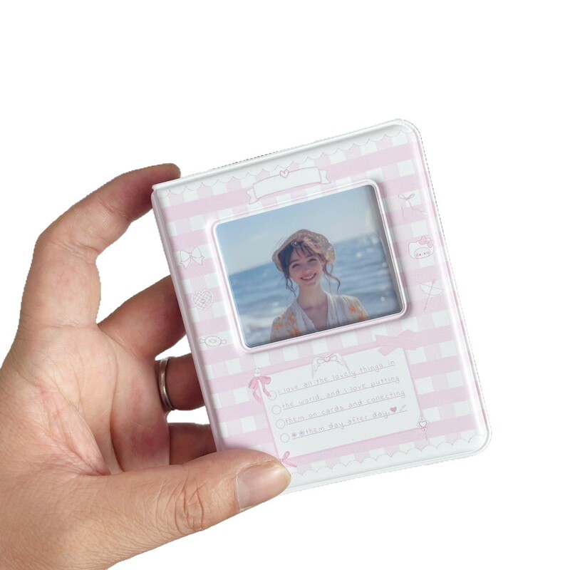 卸売りは蝶のつや消しのピンクのかわいい少女の心の3寸のpvc学生の少女の心の小さいカードの収納のカードのセットを供給します。|undefined