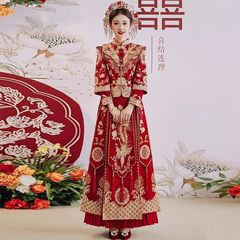 2025 新しい小秀和服新しい中国風のウェディングドレスブライダルドレス龍と鳳凰のガウン春と夏の結婚式の乾杯服