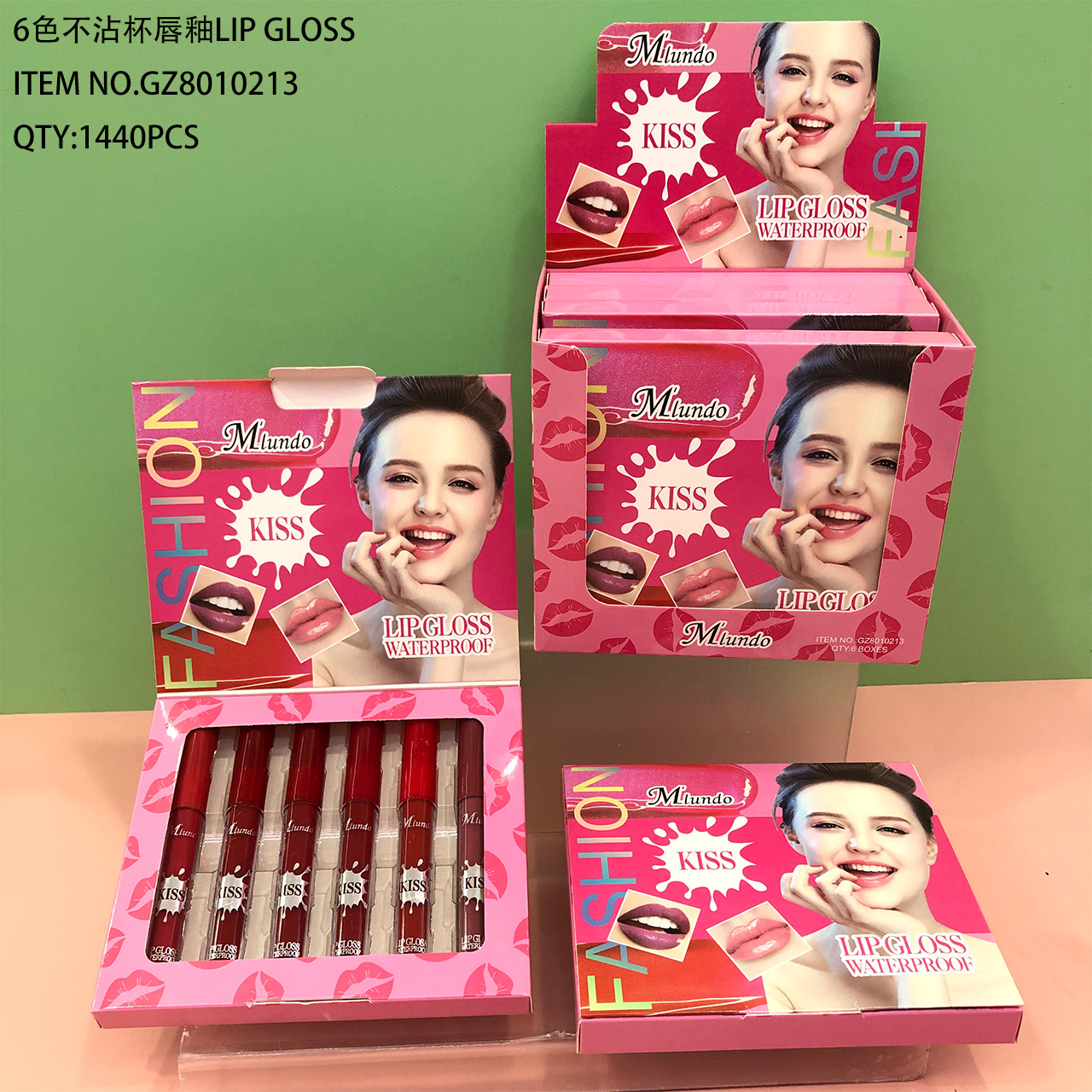 Nuevo producto MLUNDO, set de 6 labiales mate antiadherentes, brillo labial, venta al por mayor.