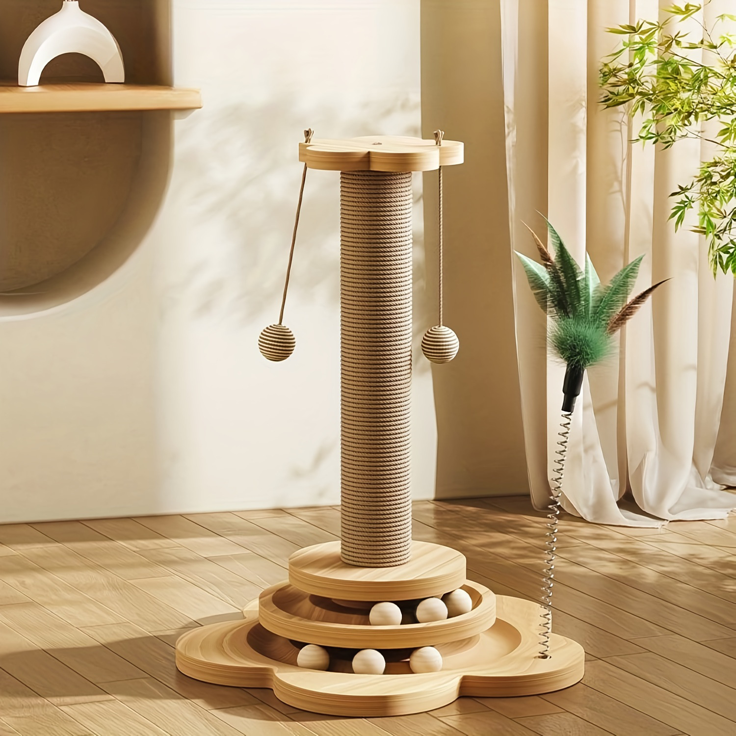 Heightened Cat Scratching Board, Cat Scratching Post, Thickened Hemp Rope Toy, Wear-Resistant, Non-Shedding, Cat Scratching Basin, Durable Scratch-Resistant Cat Claw Board