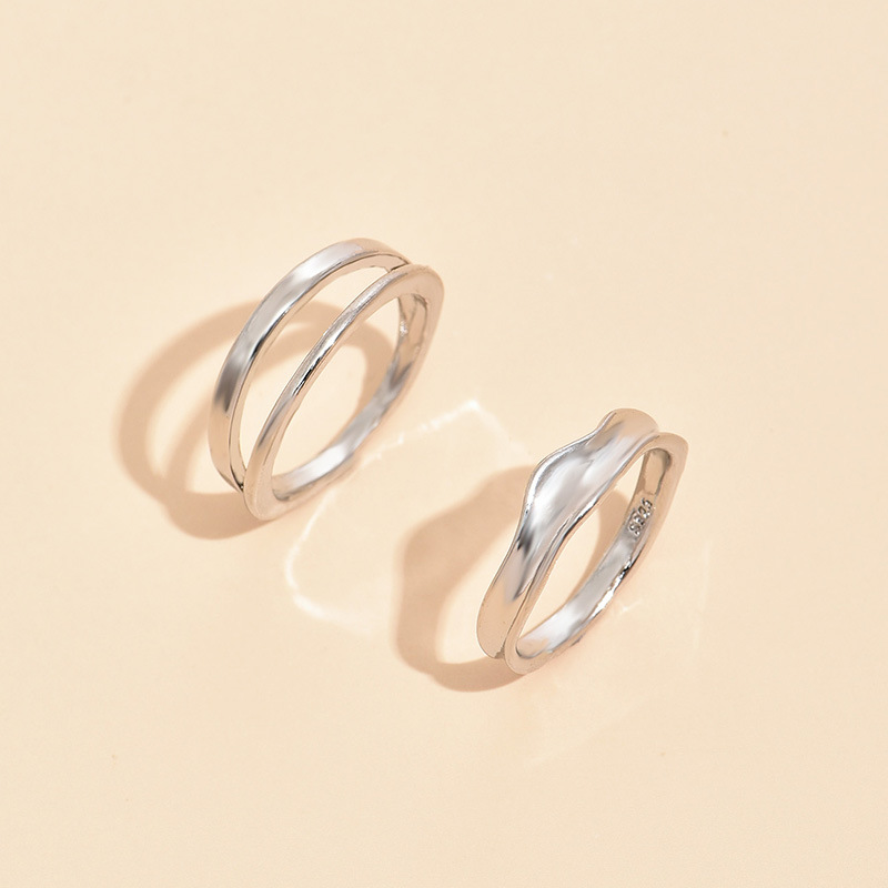 Wholesale Jewelry Simple Geometric Hollow Ring Set Nihaojewelry display picture 2