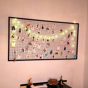Iron Mesh Frame Children's Decorative Accessories Photo Wall Hanging Mesh Grid Shelf Iron Frame Storage Wire Mesh Display Rack