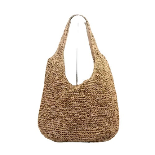 New double shoulder strap women's shoulder bag crochet knitted bag European and American style fashion trend women's bag straw bag