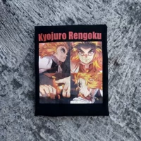 WHOCARE Винтажная энциклопедия KyojuroRengokublacktee Чистилище Абрикосово Черная футболка с короткими рукавами