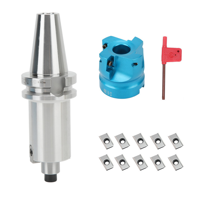 BT40-FMB22-100数控铣刀柄 配 50mm直角刀盘铝用APMT1604刀粒10个