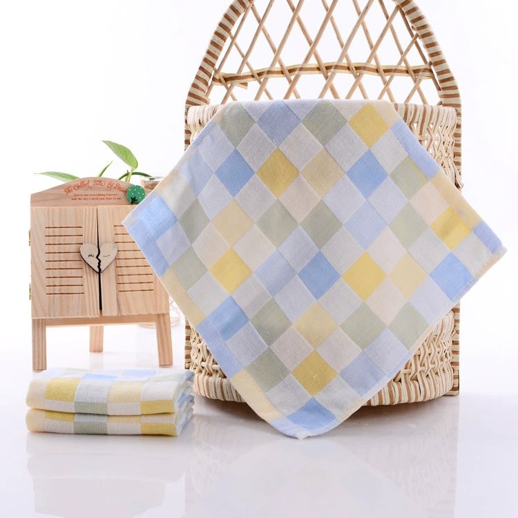 Двойной Крючок Цвет Марля Небольшой Квадрат Детская Фабрика Мягкое Маленькое Полотенце Хлопок Квадрат Детский Маленький Квадрат