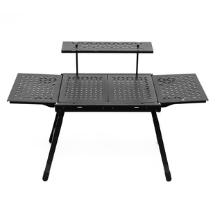 IGT Combination Table Multifunctional Portable Two-unit Folding Table Outdoor Blackened Camping Storage Table