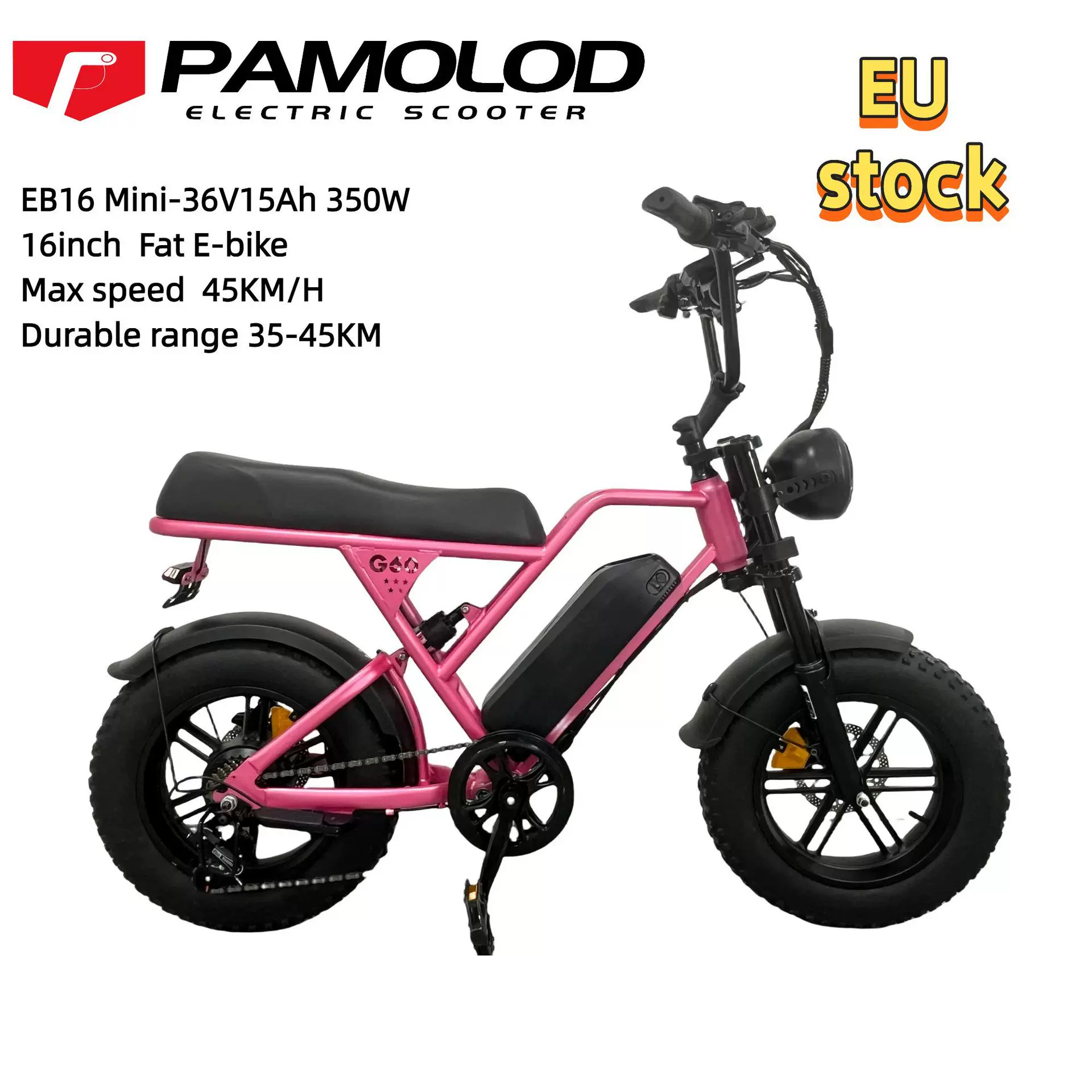16inch女款EBike电动车越野车复古车雪地车胖轮胎车自行车EBIKE