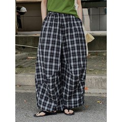 日系复古格纹设计感灯笼休闲裤男女宽松廓形显瘦松垮慵懒阔腿长裤