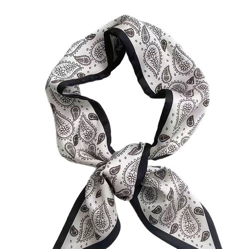 Chidorin satin waistnut flower silk scarf hair tie multifunctional hair bun binding bag ribbon decoration versatile belt shirt collar tie