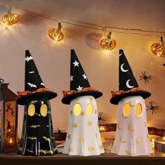 3 色のゴースト樹脂装飾品ハロウィン着用魔女帽子ホームパーティーゴーストライト小道具ゴースト装飾