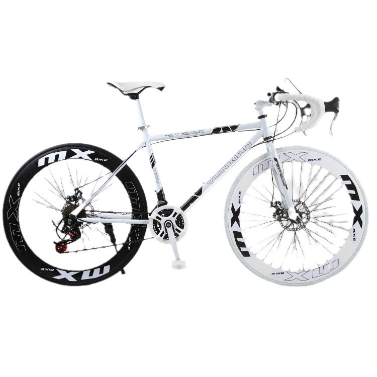Road Bike Racing Gear Shift Solid Tire Freestyle Popular Fixed Gear Ultra-Light Disc Brake Adult Men's and Women's Bicycle 24-Speed