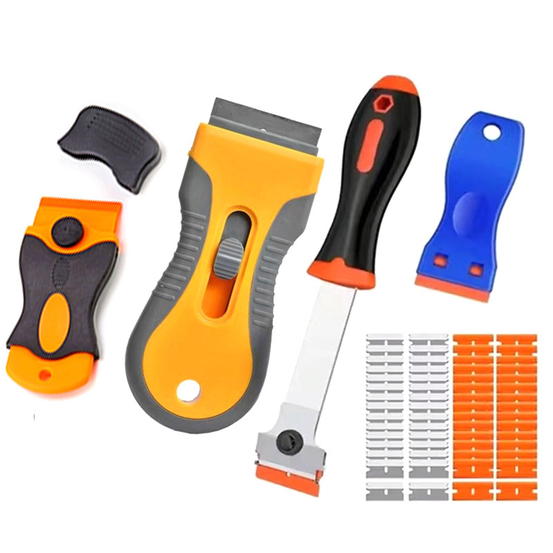 Car film tool yellow scraper glass window mobile phone film plastic small scraper car light film triangle scraper