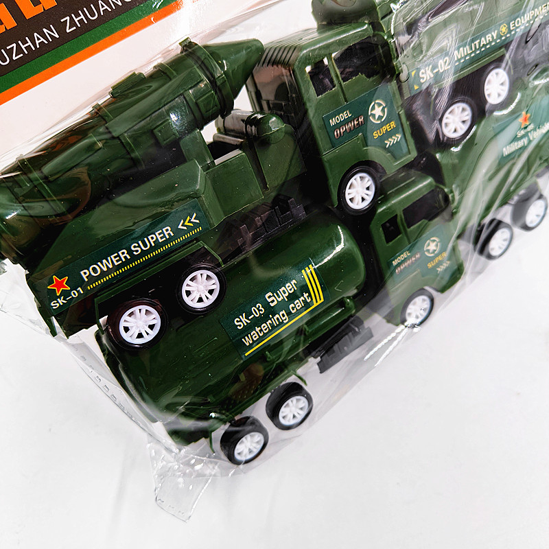 Bolsillo juguete para niños carro de rally equipo blindado misiles camuflado carro de tropas modelo de vehículo militar conjunto