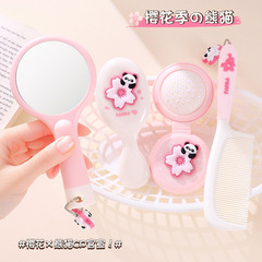 パンダの桜の高顔の価値の櫛の女性の気嚢の櫛のエアクッションの櫛の学生の党の携帯用の折り畳みの櫛の鏡