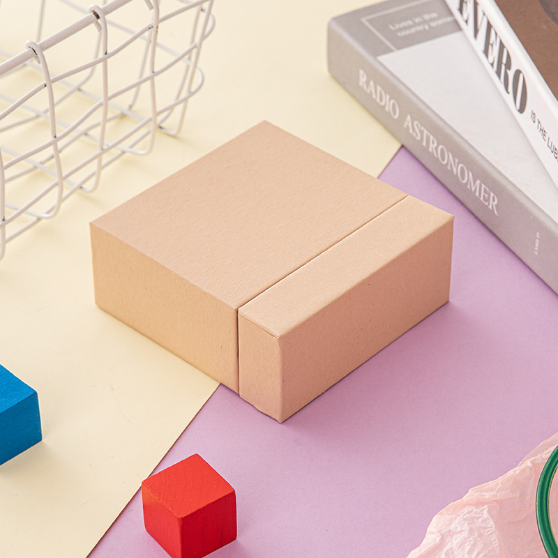 살구 손으로 반죽한 종이 서랍 상자, 서랍 상자 9.5X9.5X3.5CM (빈 상자)