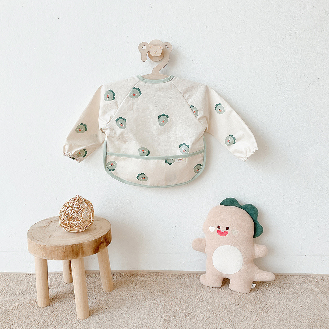 Dot to Dot Waterproof Long Sleeve Bib - Kung Kung Dod Dino
