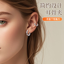 韩版C型无需耳洞夹加粗耳扣耳饰百搭潮流耳钉小众设计感ins风耳环