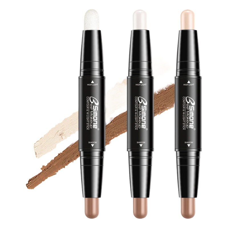 BSIMONE especial transfronterizo palo de reparación de doble cabeza sombra de nariz tridimensional corrector facial brillo resalte palo de reparación