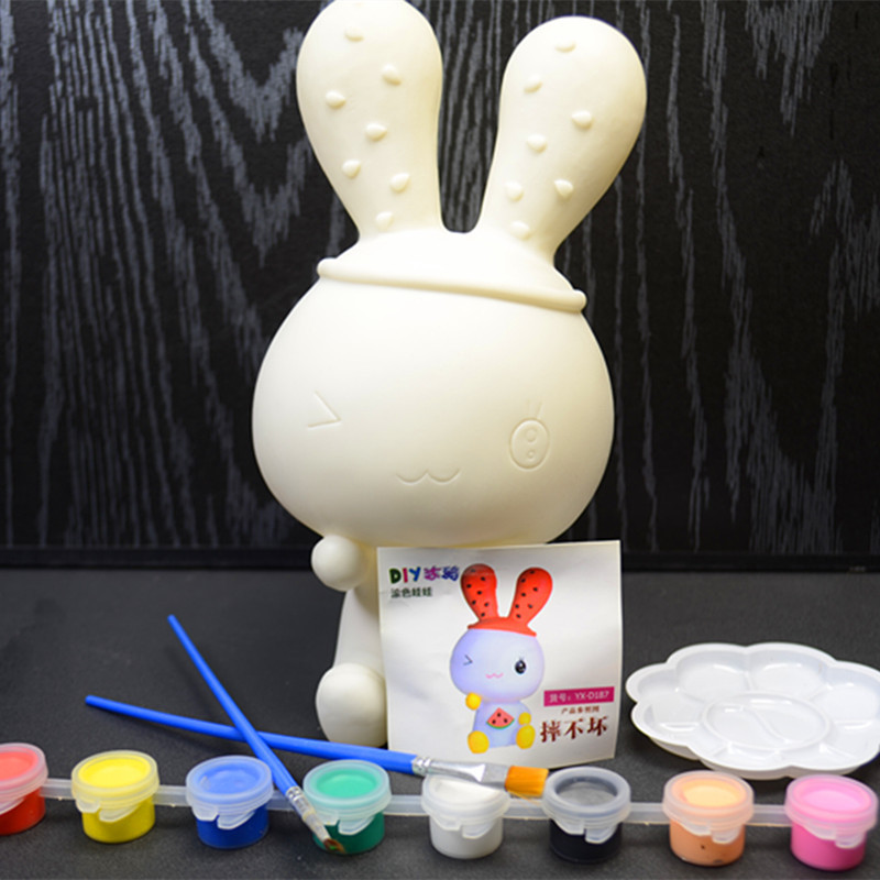 Alcancía de Conejo de Vinilo DIY para Pintar e Irrompible para Niños