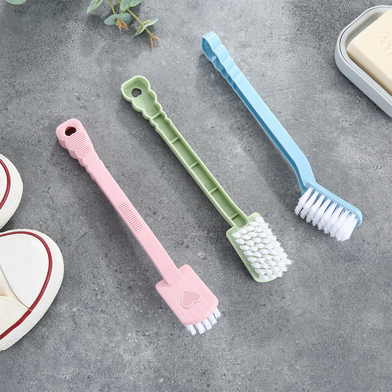 Factory direct plastic long handle shoe brush square head home hard hair small brush household dormitory multifunctional cleaning brush