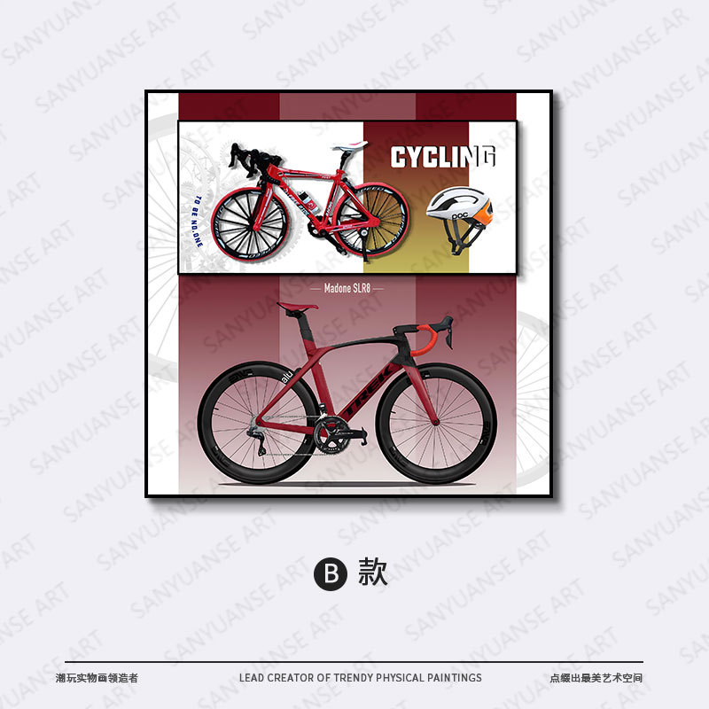 Bicicleta colgante pintura bicicleta de aleación retro modelo de bicicleta antigua bicicleta de metal habitación de los niños dormitorio pintura decorativa