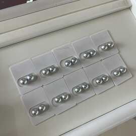 海水珍珠送18k厚金耳针澳白铂金灰10-11透亮银蓝铂金灰细微瑕疵